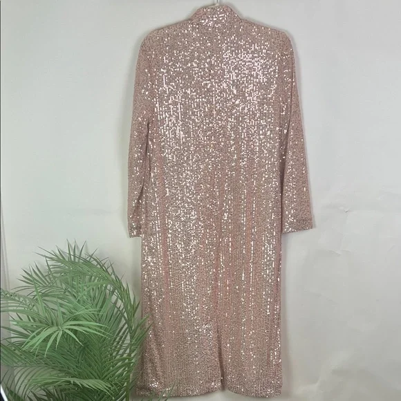Anthropologie x Mare Mare Rose Gold Sequin Duster Cardigan Small - Picture 9 of 11
